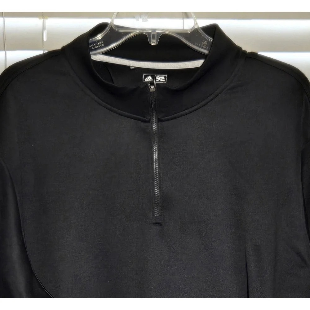 Adidas Golf Climalite Mens 2XL Black Quarter Zip Pullover‎ Sweatshirt